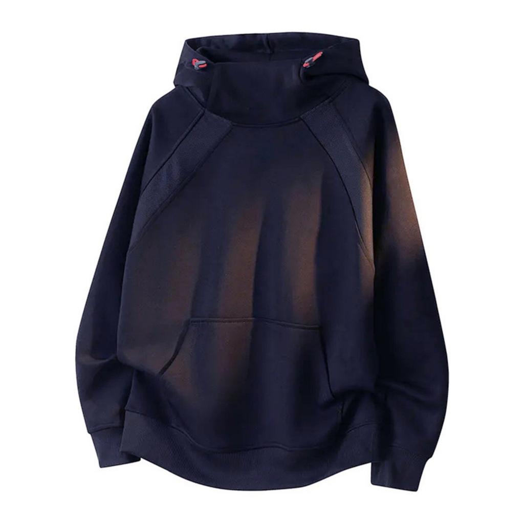 New High Street Heavy Men's High Neck Hoodie Young Fashion Casual Sports Coat