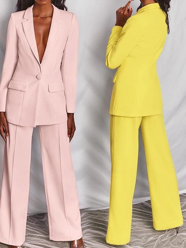 European and American Women's Spring and Autumn Fashion Suit Set - Professional Casual Business Attire