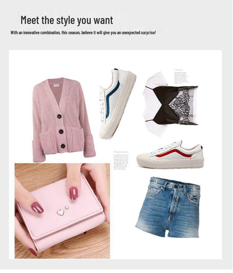 Korean Style Mini Tri-Fold Coin Purse: Fashionable Dual-Use Card Holder & Wallet for Female Students