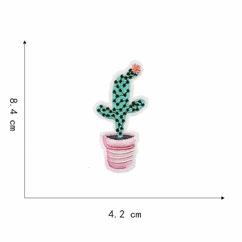 Vyšívaná látková nášivka: Kaktusové peří design pro opravu oblečení a kalhot