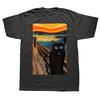 Funny The Scream Black Cat T Shirts Summer Style Graphic Cotton Streetwear Short Sleeve Birthday Gifts Tshirt Mens Clothing