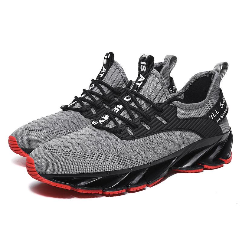 

Мужские модные белые кроссовки с сетчатой ​​дышащей подошвой, износостойкая мужская обувь большого размера 46 серый