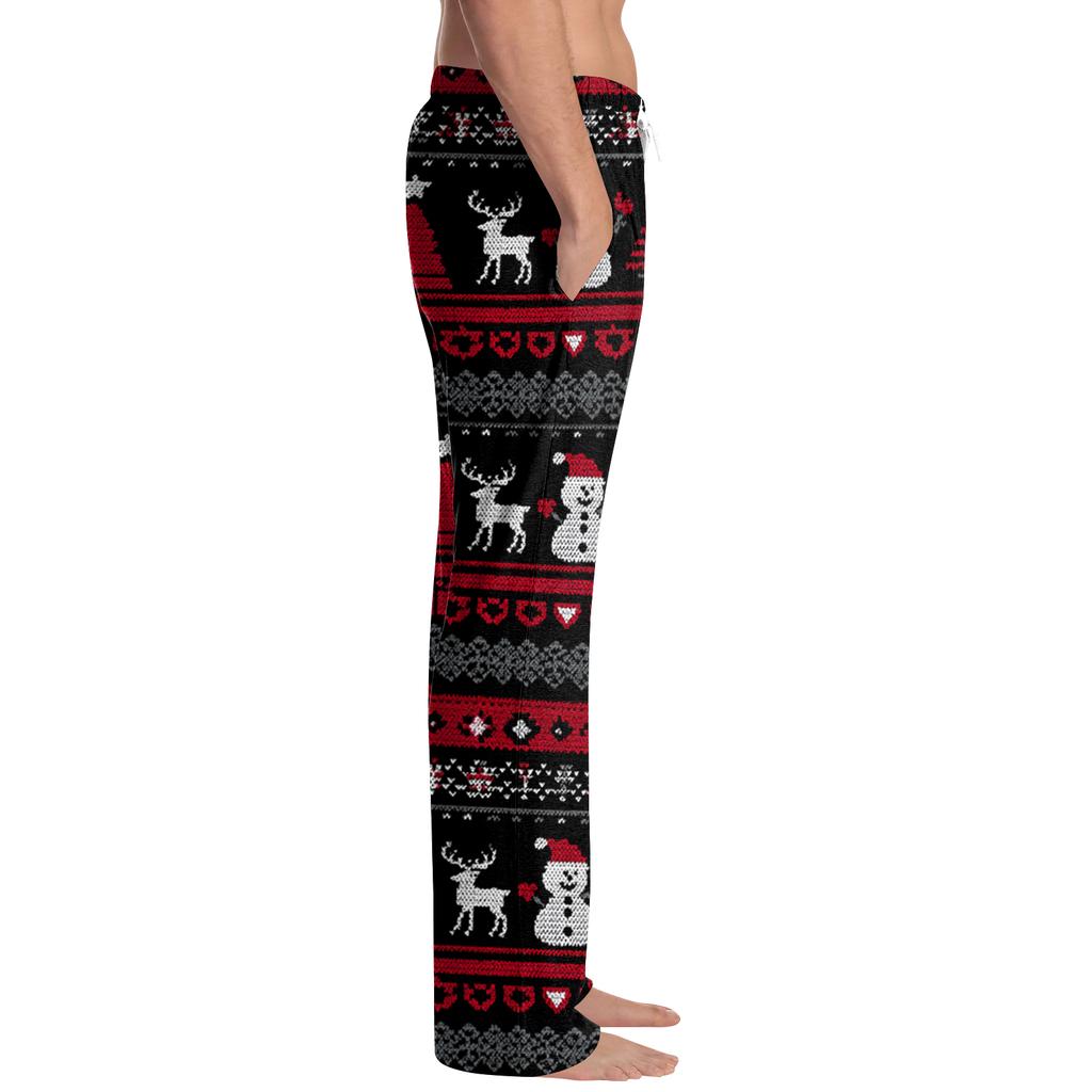 Men's Christmas Print Drawstring Pants Casual Pajama Pants