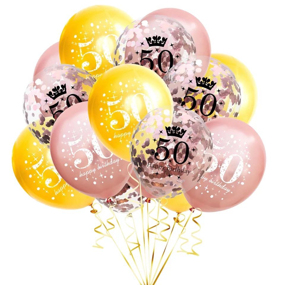 15pcs Birthday Inflatable Confetti Number Balloons 18 21 30 40 50 60 70 Year Party Decoration Adult Digit Helium Birthday Balons