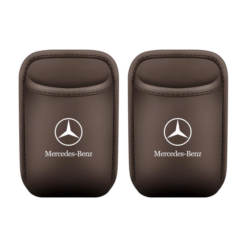 AAN1 2PCS PU Leather Car Door Cup Holder Organizer Box for Mercedes-Benz C E A S GLC GLE GLB G Class Etc Seat Back Clip Storage