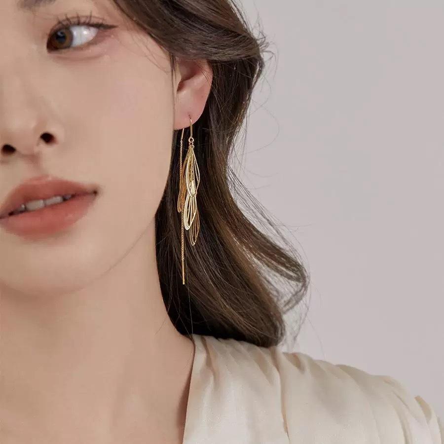 Fashion Tassel Long Drop Earrings Elegant Luxury Dangle Earrings For Women Stylish Statement Ear Jewelry