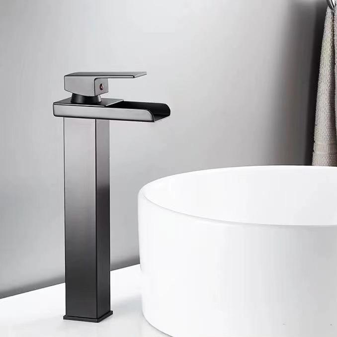 Bathroom Basin Faucet Waterfall Bathroom Mixer Tap Stainless Steel Sink Faucet Single Handle Deck Mounted Toilet Countertop Tap