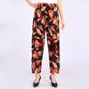 Women's   Summer Ice Silk Home Pants Loose Printed Jogger Pants High Waist Thin Casual Cropped Pants
