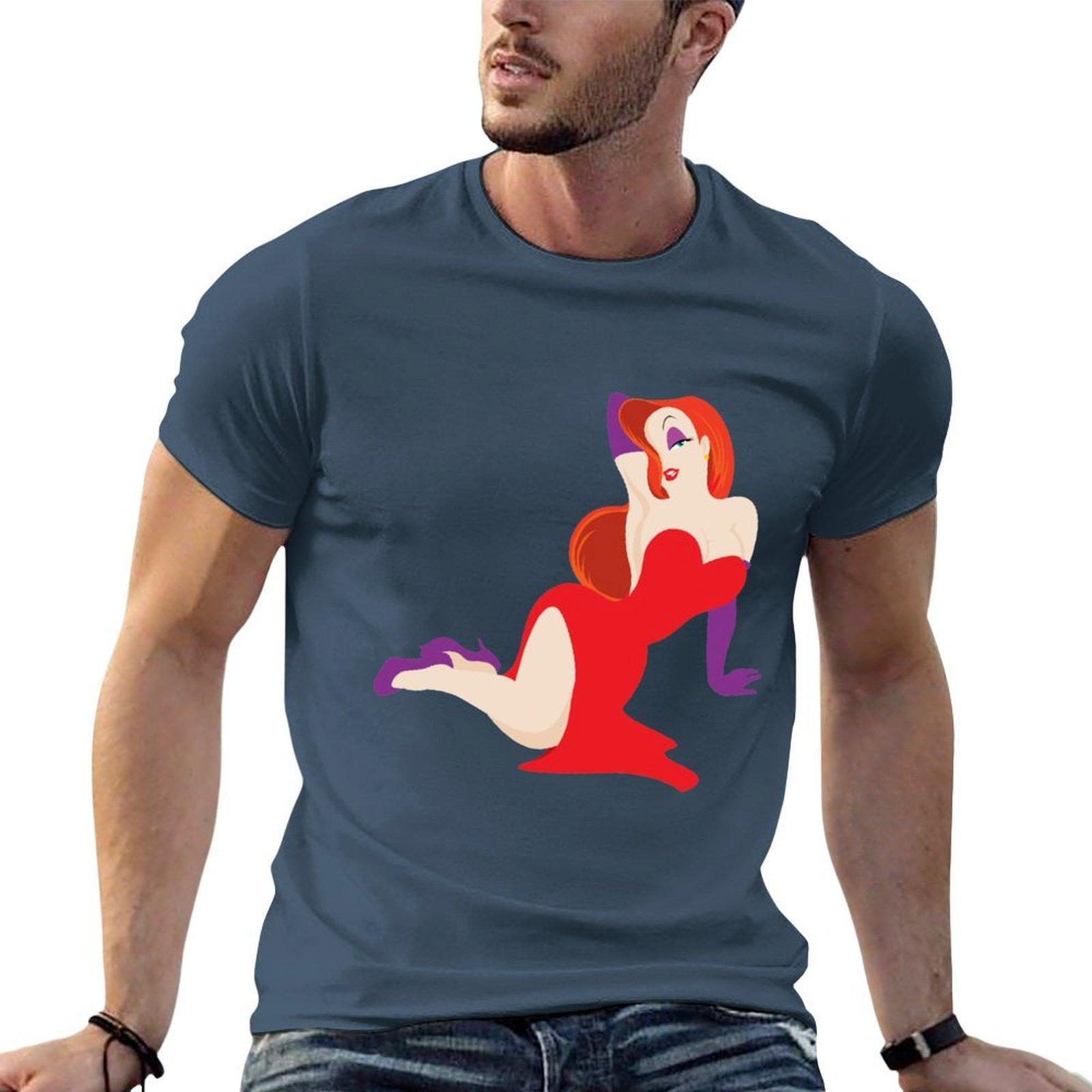 DeSu Art Jessica Rabbit TShirt black cotton tshirt plain for Unisex package cotton t shirt pack TShirt S