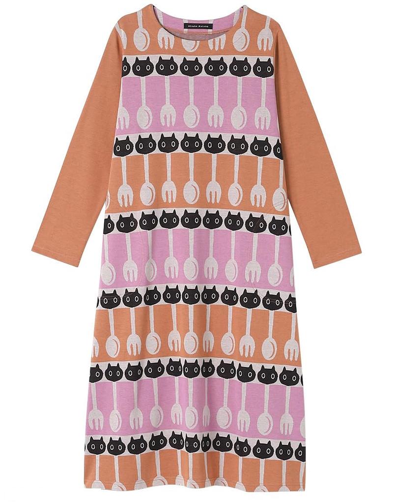 Wacoal Relax Sleep Atsuko Matano Long Sleeve Cotton & Women's Dress, 100% (HNW419)