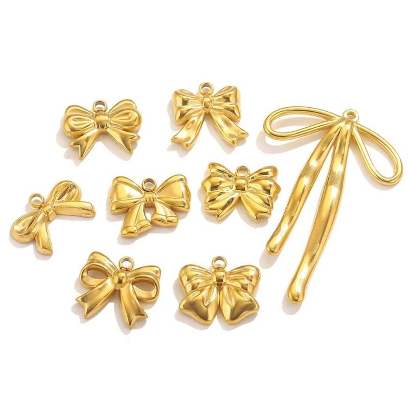 Pack of 5 Delicate Bowknot Necklace Pendants Bowknot Jewelry Findings Suitable for Jewelry Designing and Accessory