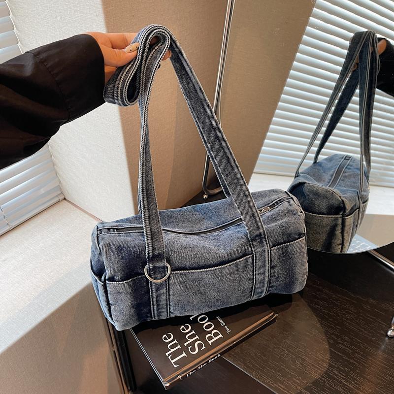 Denim Bag Women's Portable Shoulder Crossbody Bag Commuter Tote Bag
