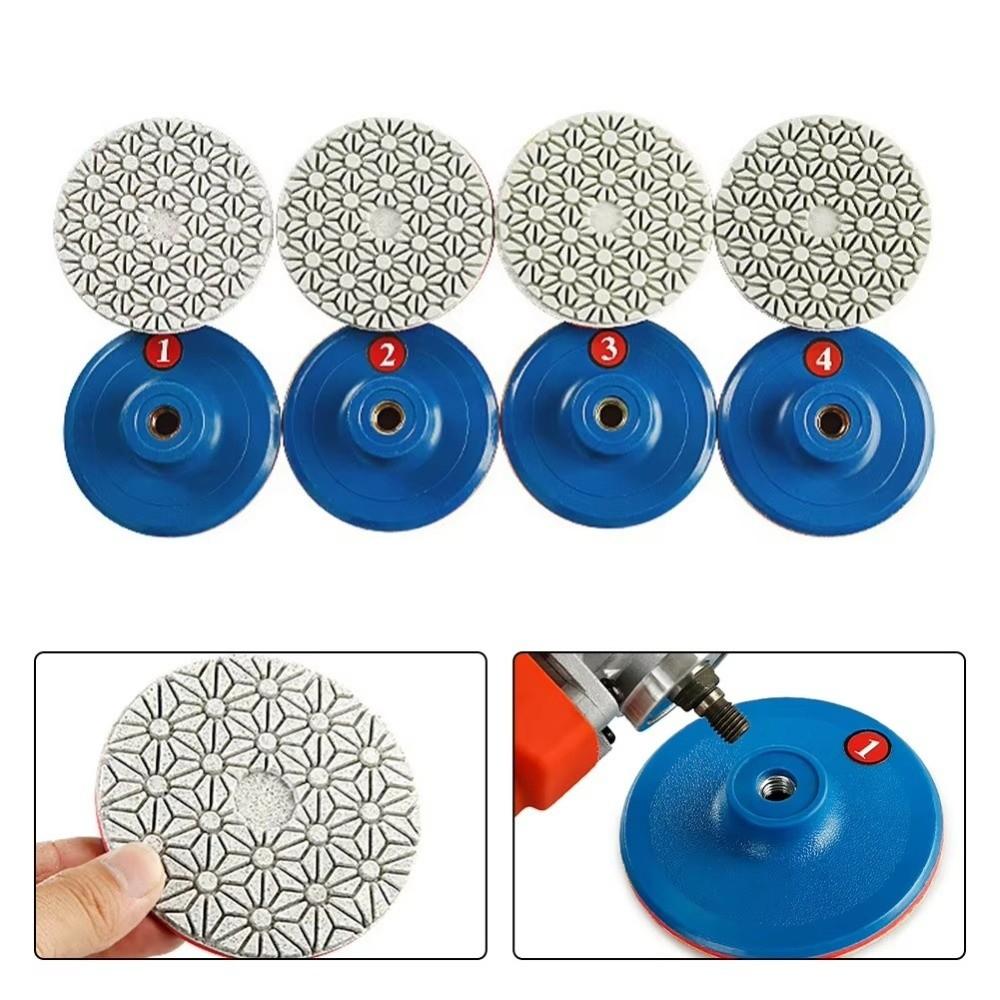Wet Polishing 4 Step Polishing Pad Wet Dry Diamond Coated Grinding Disc Renovation Integrated Stone Polishing Sheet Quartz Stone