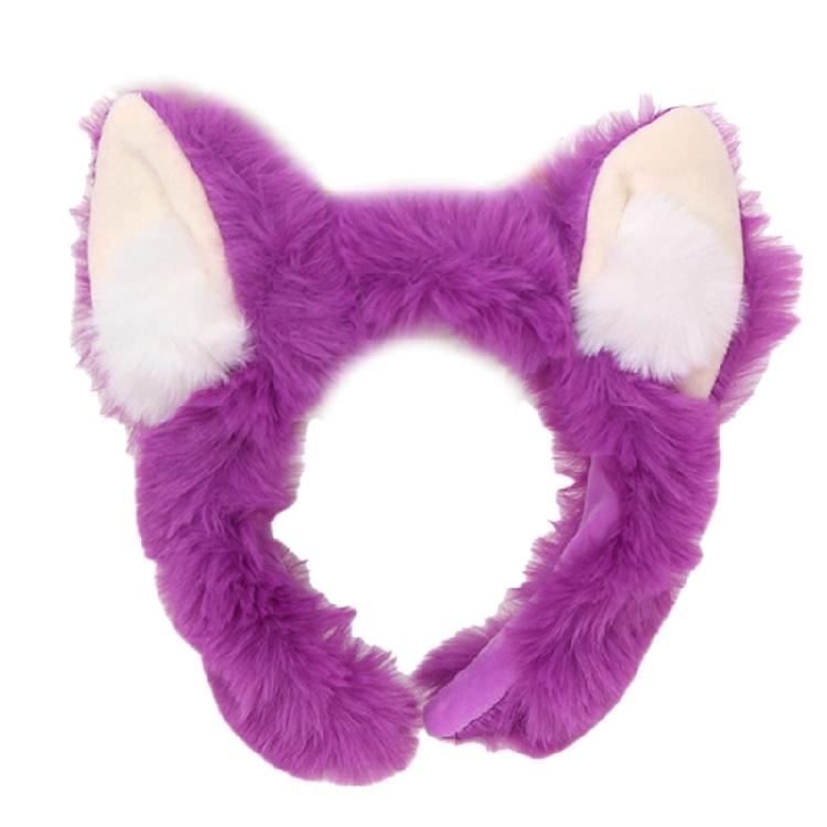 

Plush Animal Ear Headpiece Cartoon Headwear For Children Lightweight Breathable Fabric Party Hairband 1 фіолетовий