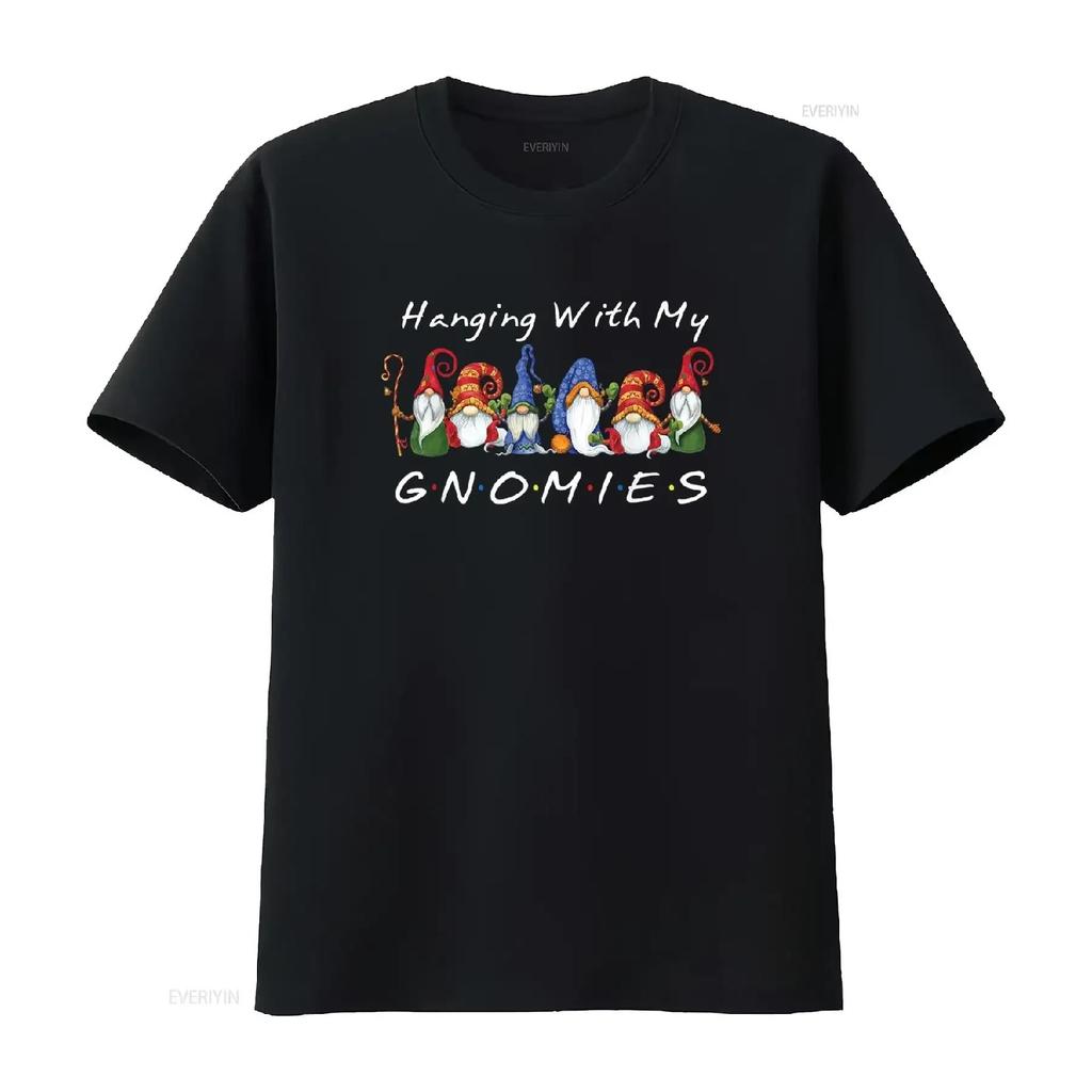 Hanging With My Gnomies Funny Gnome Friend Christmas T Shirt vintage Washed Comfortable Versatile streetwear Casual fashion
