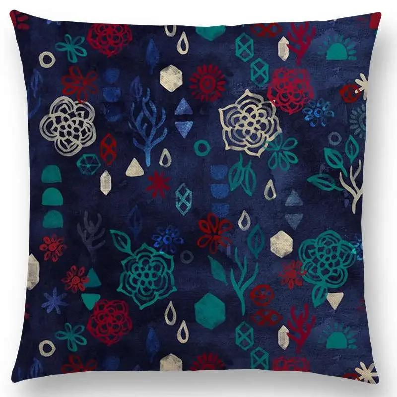 New Colorful Geometric Patterns Moroccan Lattice Mosaic Hexagon Stars Hearts Flowers Pretty Car Cushion Cover Sofa Throw Pillow