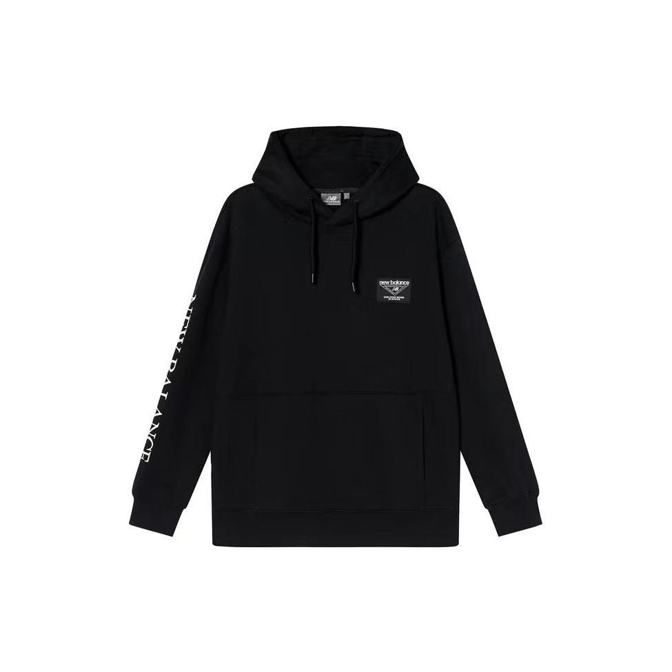 New Balance Casual Letters Print Hoodie Asia Sizing Black White Men s NC943021-BK M
