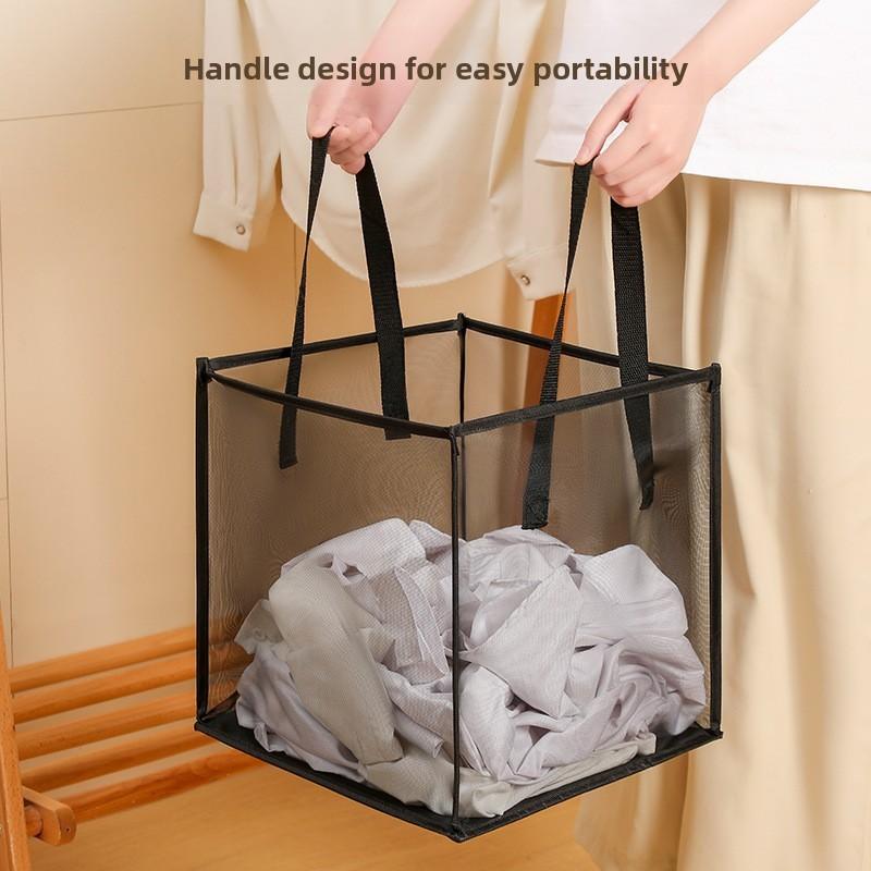 Plastic Collapsible Laundry Basket With Drainage For Home Organization And Storage