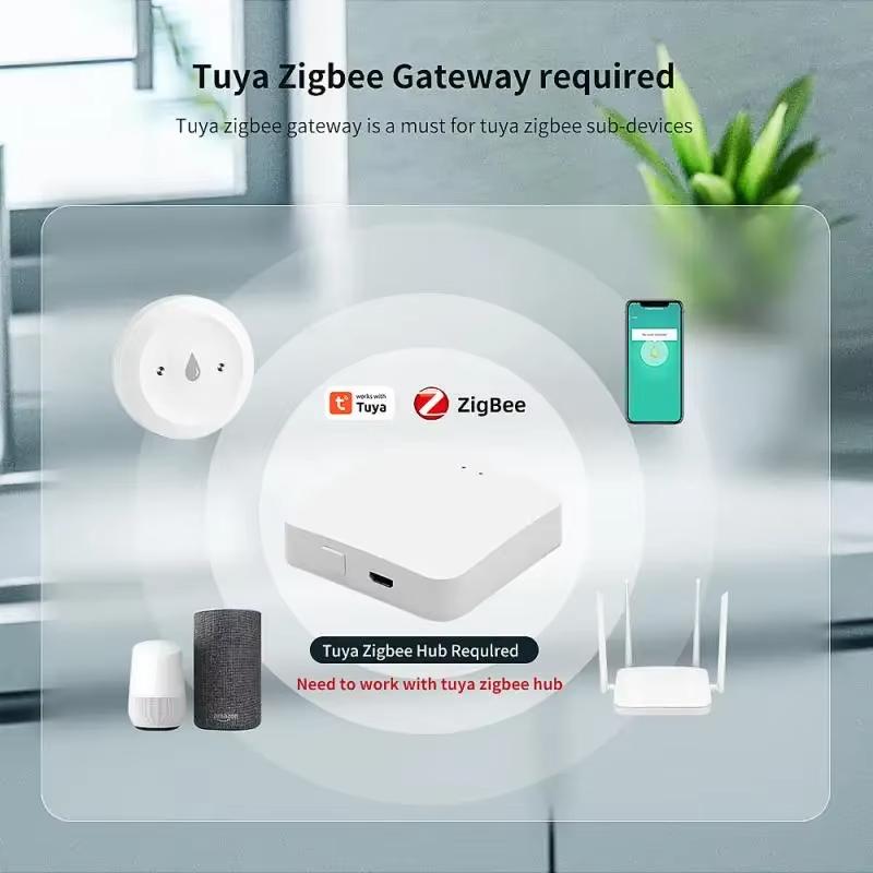 Smart Water Leak Sensor Tuya ZigBee 3.0 Flood Leakage Sensor Alarm APP Remote Monitoring Flood Overflow for Kitchen Bathroom