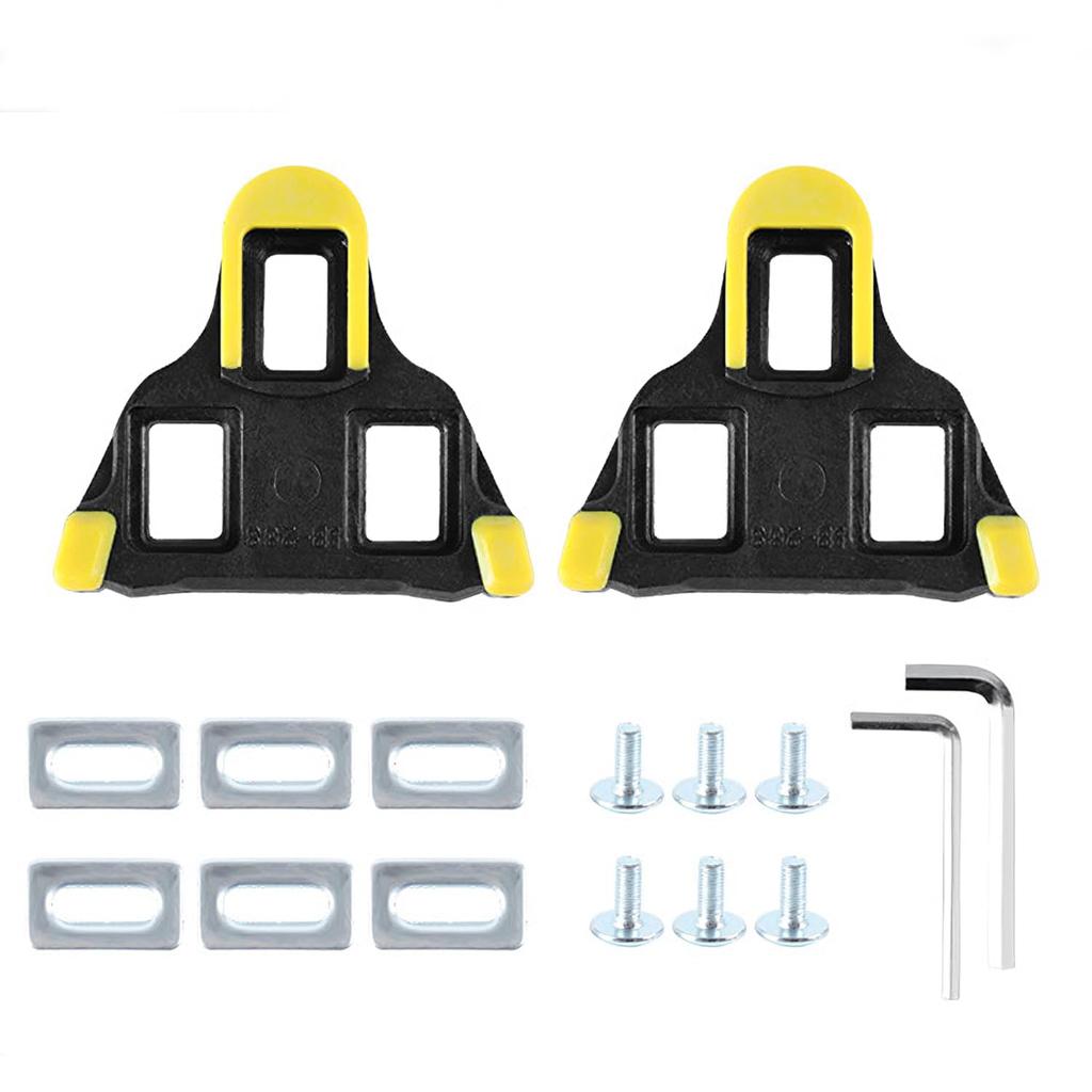 Shimano Compatible Binding Pedals and Cleats Set for Road Lightweight and Ideal for ESLNF031 Pedals SPD-SL Bikes, On-Road Use, (Plain, & Cleats)