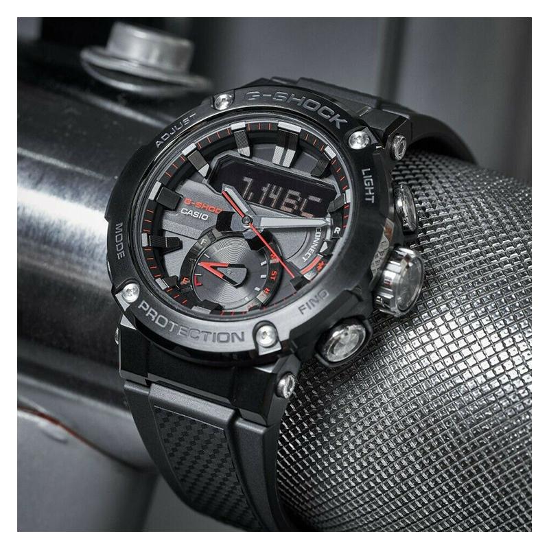 Casio G-STEEL Series-Disc Dual Display Sports Watch Fashionable and Simple Solar Quartz Movement Resin Strap Japanese and Korean Watch GST-B200B-1AER