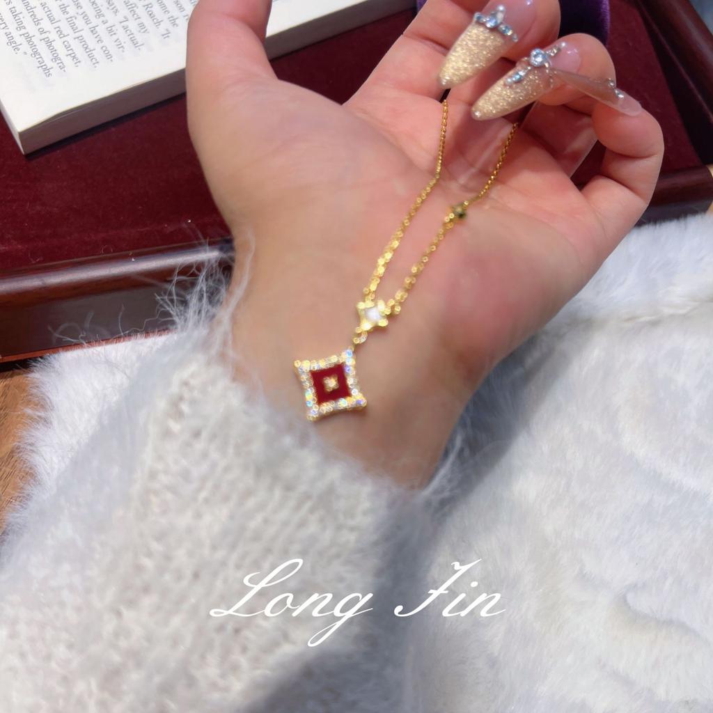 Retro Light Luxury Flash Star Series Red Bracelet Necklace Earrings Star Stacking Live Broadcast Special