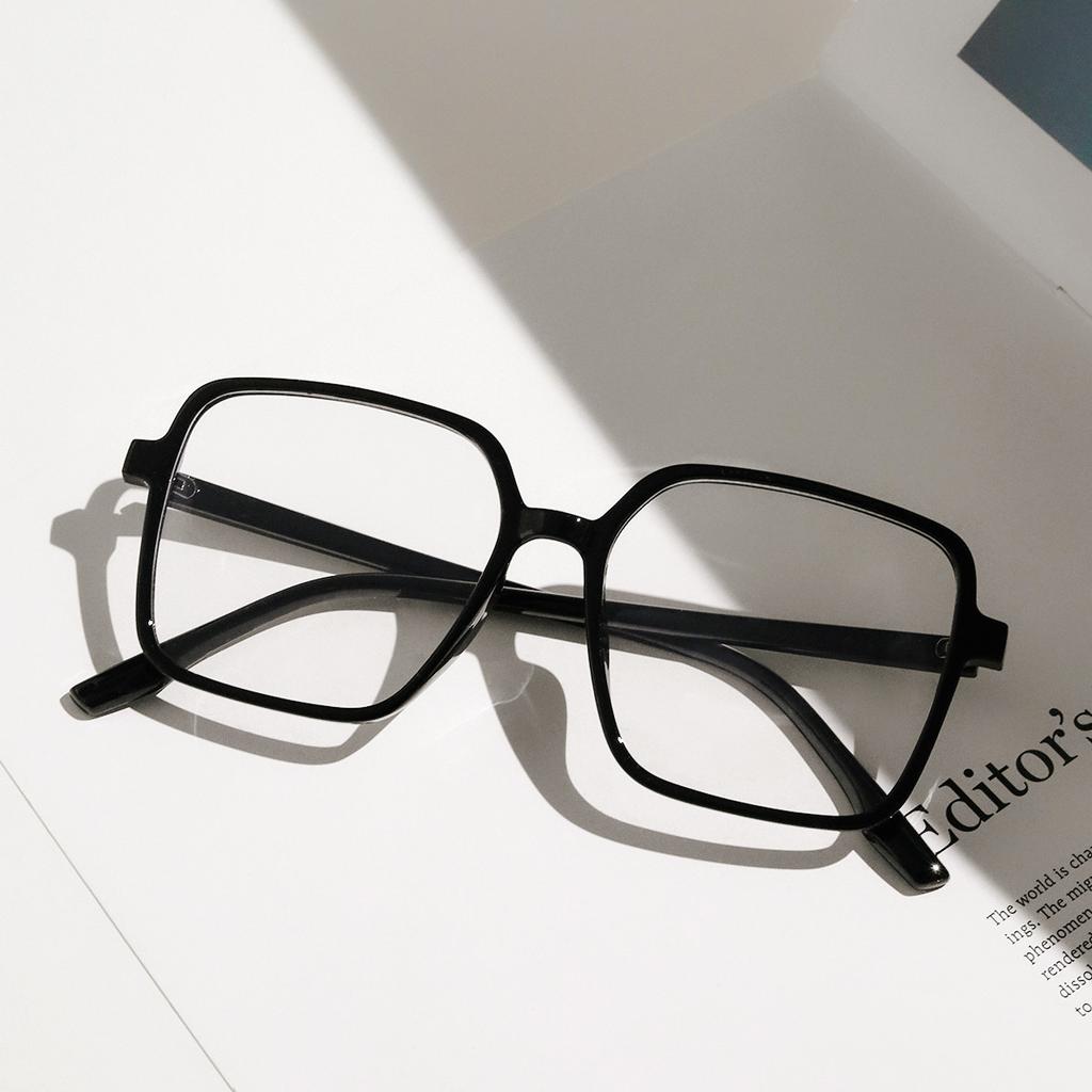 Glasses B309 Square Thin Frame Large Frame Tortoiseshell Transparent Student Flat Mirror