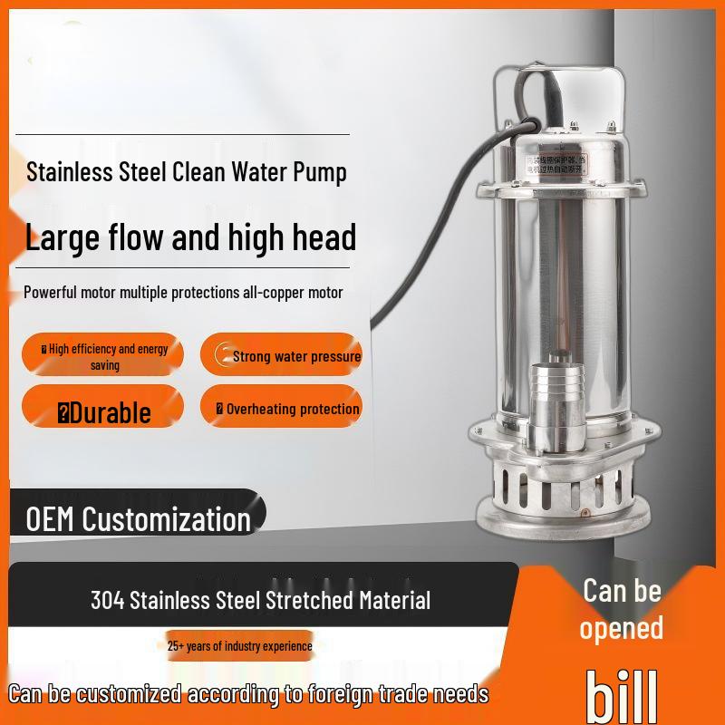 Stainless Steel 304 High Head Submersible Sewage and Chemical Water Pump (220/380V)