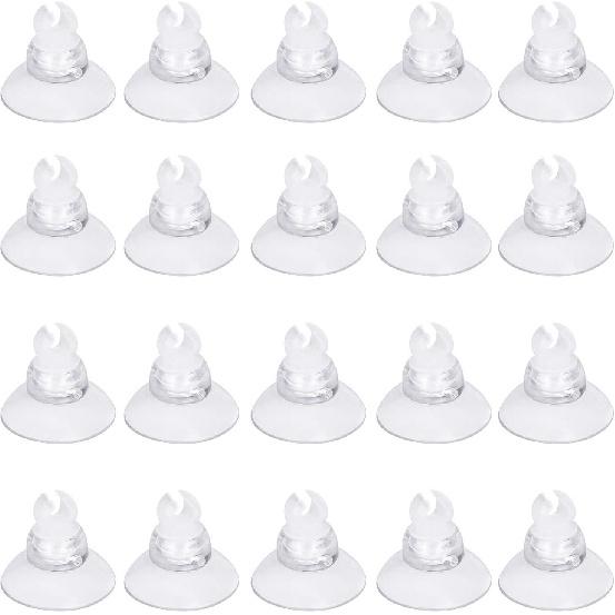Pawfly 20 Pack Aquarium Suction Cups with Clips and Adjustable Zip Ties Cables Fish Tank Tools for Binding Moss Holding Airline Tubing Decorations
