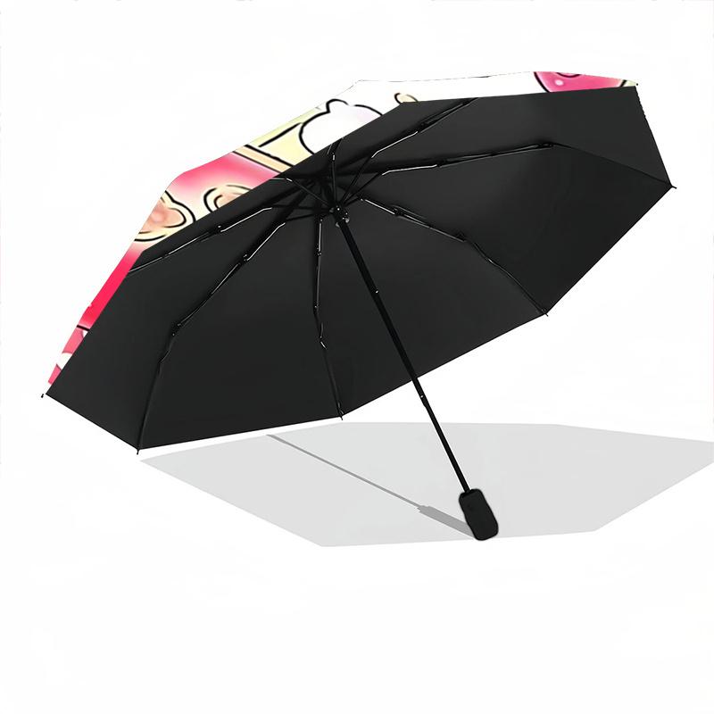 1pc Hello Kitty Automatic Opening/Closing Umbrella with Foldable Design, 8-Rib Iron Frame Outdoor Umbrella, Ideal Gift for Fans, Travelers, Daily Use,