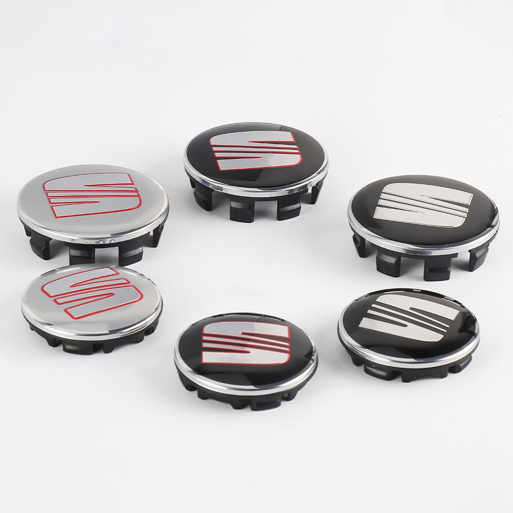 4PCS Car Emblem Wheel Center Hub Cap Rim Refit Badge Cover For Seat Cupra Ateca Leon Lbiza 6f FR Mk1 Mk2 Mk3 5f 1p Toledo AronaKD7