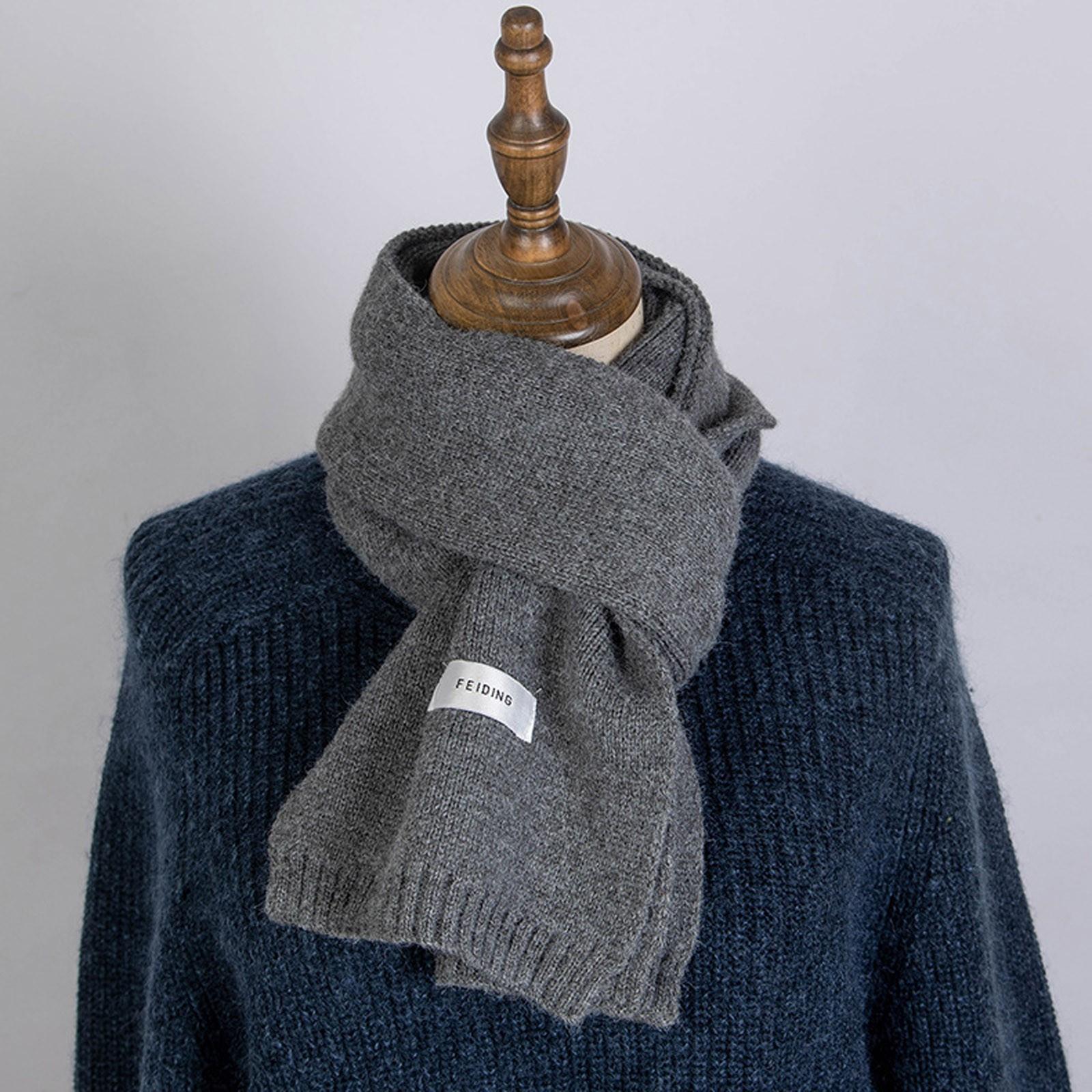 

Женский и зимний вязаный однотонный шарф One Size