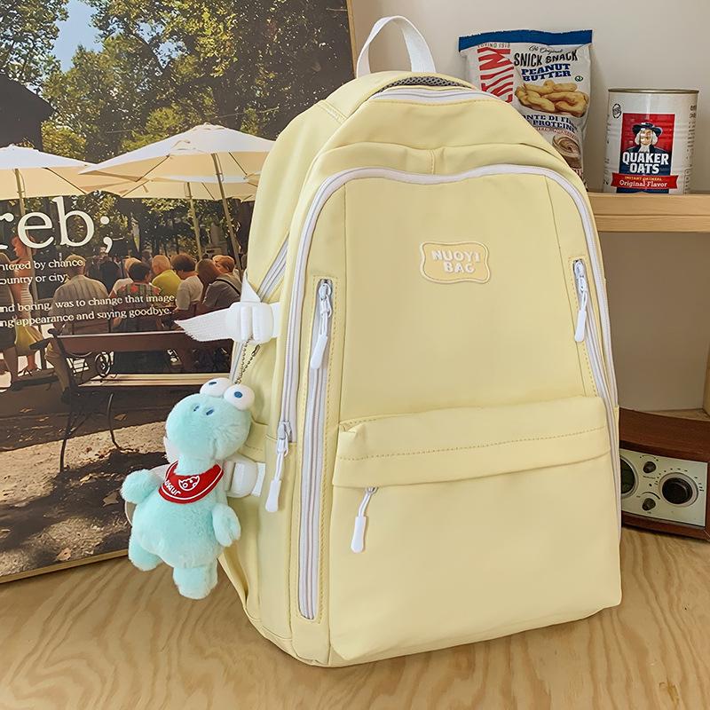 School bag children girls elementary school students solid color backpack junior high school students high school students high quality