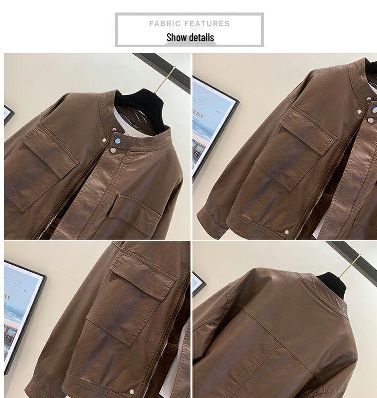 Damen Modische Retro Biker Lederjacke - 2025 Herbstkollektion, Vielseitiges Kurzes PU-Design