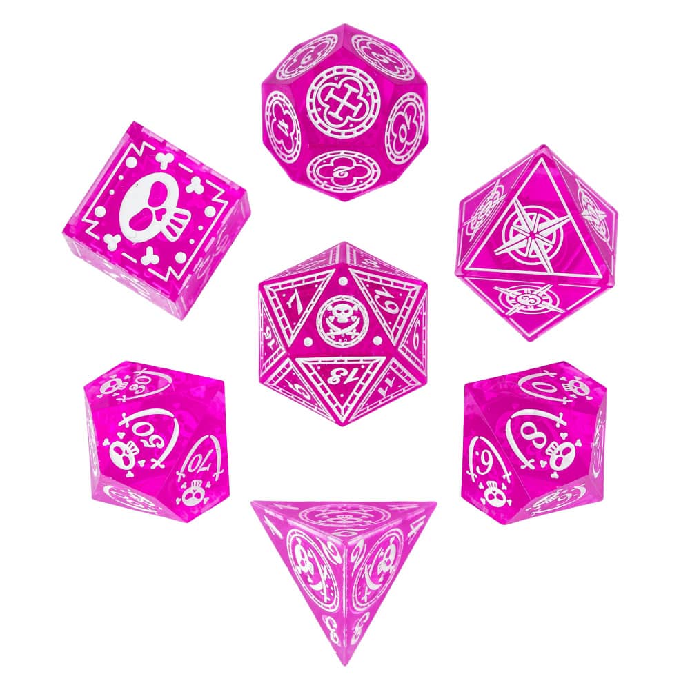 Cusdie Unique DND Dice Sharp Edges D4 D6 D8 D10 D% D12 D20 Polyhedral Dice Set for Dungeons&Dragons Tabletop Role Playing Games