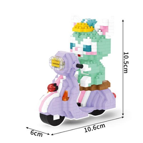 

BOYU Nanoblock Bora Scooter Cat, разноцветные, популярные корейские игрушки Scooter Mint Cat