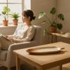 LeafShaped Tray Elongated with Handle Wood Wooden Serving Platter for Tabletop Display, Tea
