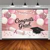 2D Flat Graduation Backdrop Pink "Congrats Grad" Themed Background Cloth