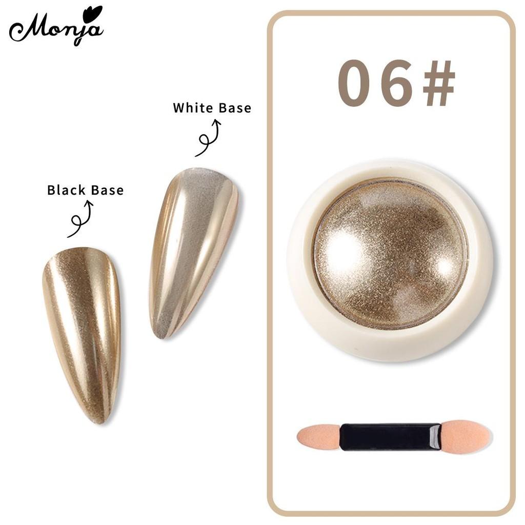 Monja Chrome Mirror Nail Powder Moonlight White Pearl Powder Nail Glitter Rubbing Pigment Bright Shiny Effect Manicure Decoration