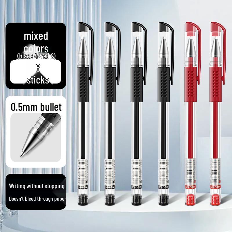 Deli Neutral Large Capacity 0.5mm Black & Red Ballpoint Pen for Students