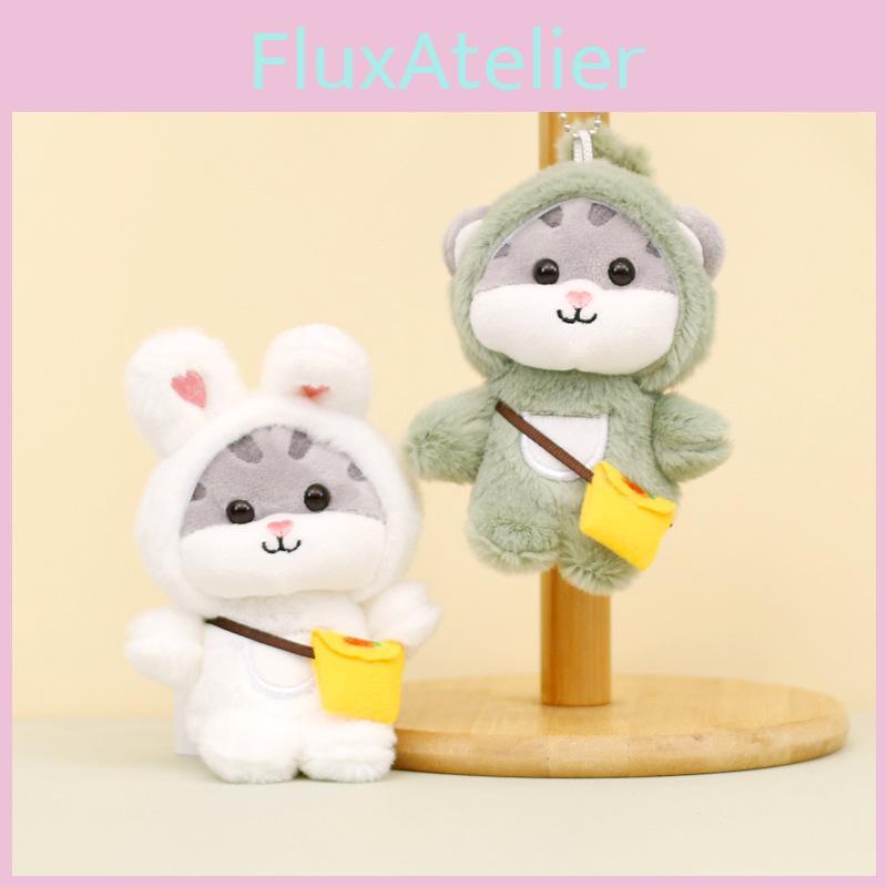 Cute Cat Plush Toy Keychain Fluffy Bunny Transformable Small Kitty Bag Accessory
