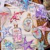 20 Pcs Laser Sticker Package Jellyfish Series Dreamlike Watercolor Jellyfish Ocean Hand Tent DIY Decorative Collage Material
