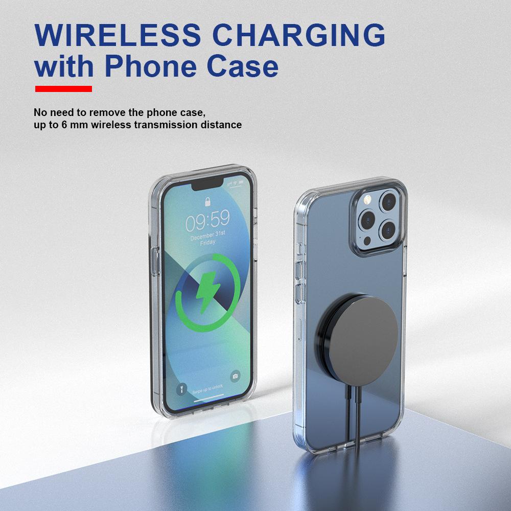 15W Magnetic Wireless Charger for iPhone - Aluminum Alloy Fast Charging Station with USB C Multi-Port Compatible Flash Charger for Apple Watch