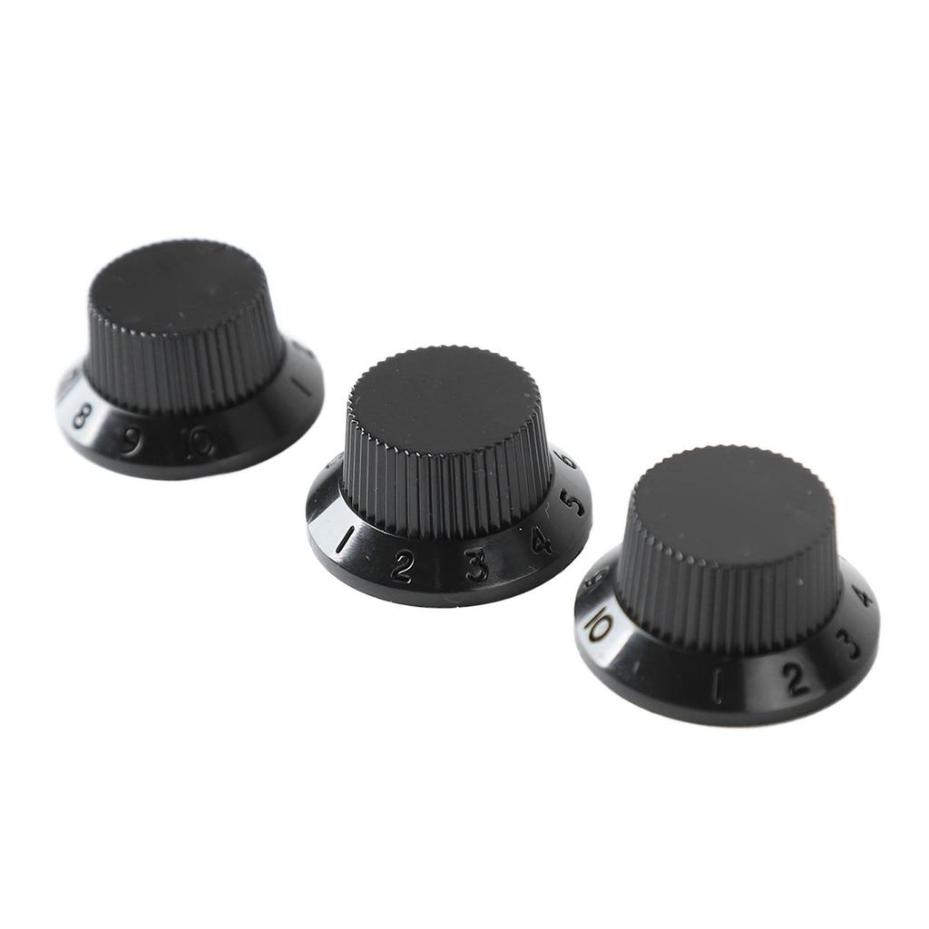 3Pcs Guitar Control Knob 1 Volume 2 Fit Top Plastic Set Kit Instrument Accessory Replacement