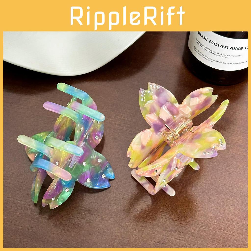 Fashion-forward Multicolor Acetate Hair Claw Clip With Eye-catching Floral Patterns