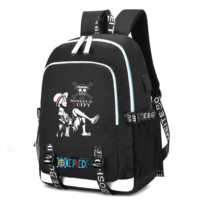 Anime One Piece Charge Versatile Bag Document Bag for Boy Girl Back To School Book Bag Large Capacity Student Goku Bag Men Women Leisure Travel Bag
