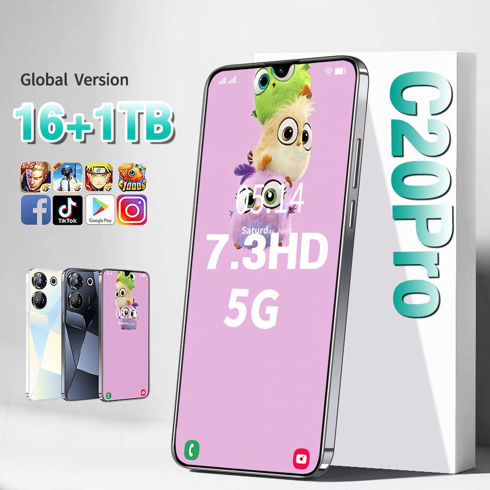 C20Pro 7.3-Inch Full Screen Android Smartphone, 16GB Ram + 1TB Storage
