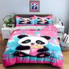 Panda holding drink. Bedding Duvet cover sets Duvet covers Pillowcases gifts (1 * Duvet Cover 2 * Pillowcases, without duvet insert)