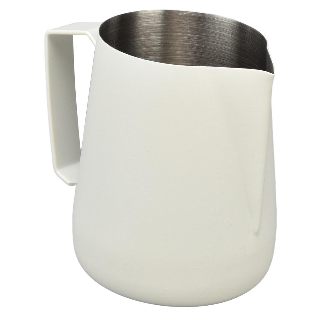 Milk Frothing Pitcher Thickened Frother Cup 450ml with Pointed Spout for Coffee Machine CafeWhite
