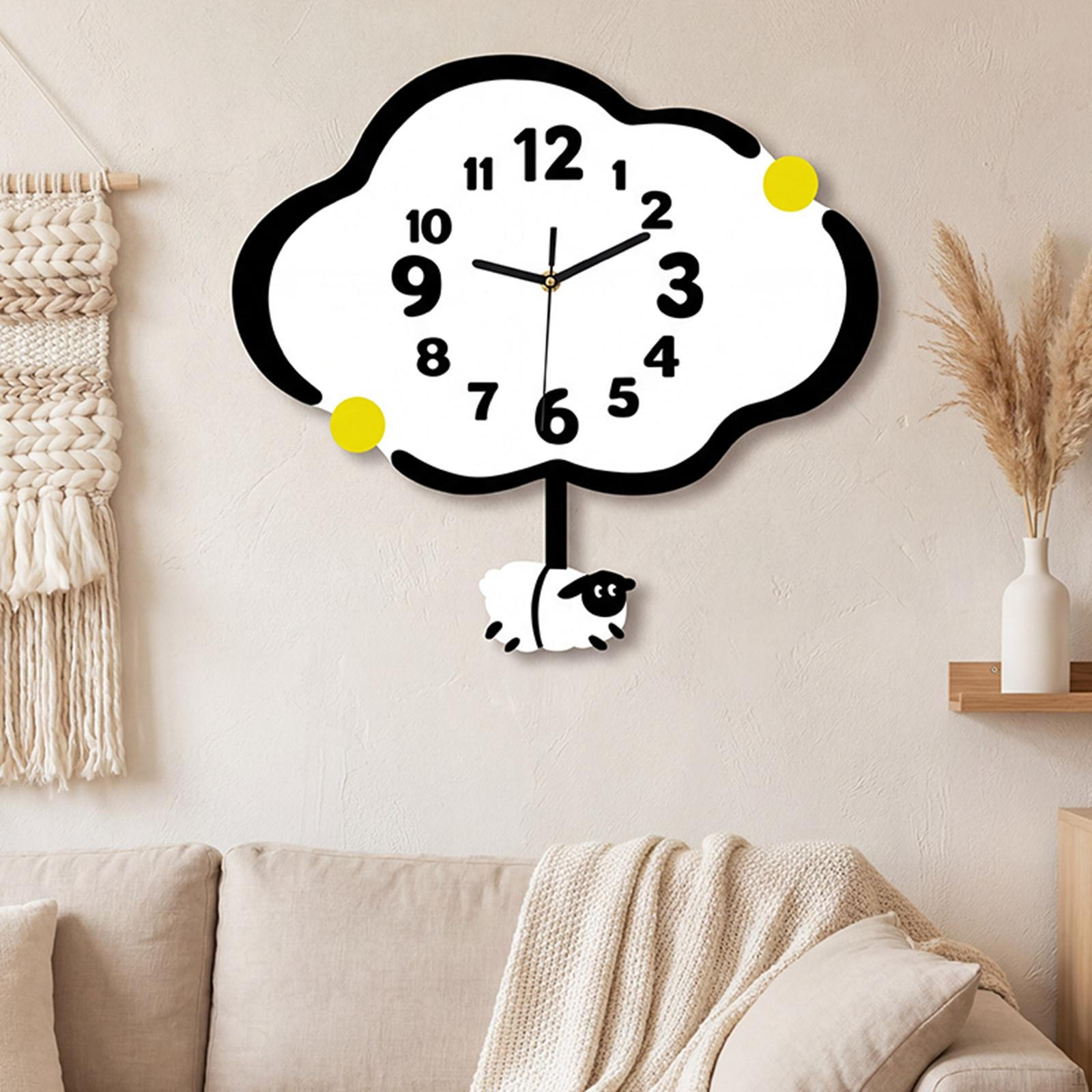 

Wall Clock Decoration Silent Gifts Black Hanging Decor Ornament for Classroom Cafe Bar School